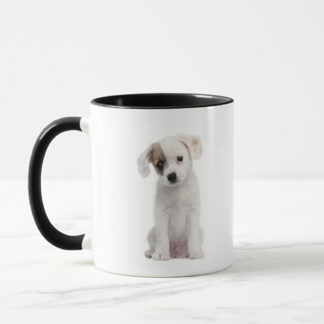Mug Chiot croisé de race (2 mois) (Gauche)