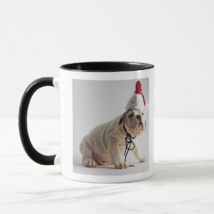 Mug Chiot de bouledogue utilisant le casquette de Père