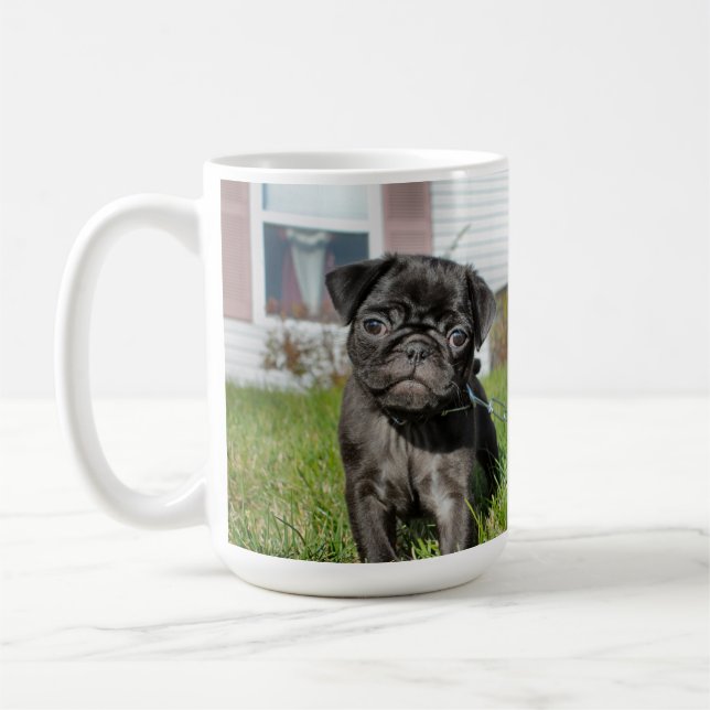 Mug Chiot de Carlin noir (Gauche)