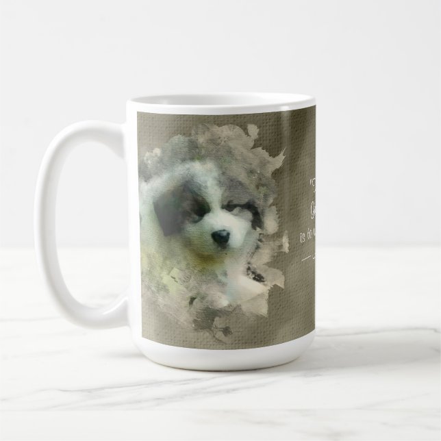Mug Chiot de Grands Pyrénées d'aquarelle - bonbon (Gauche)