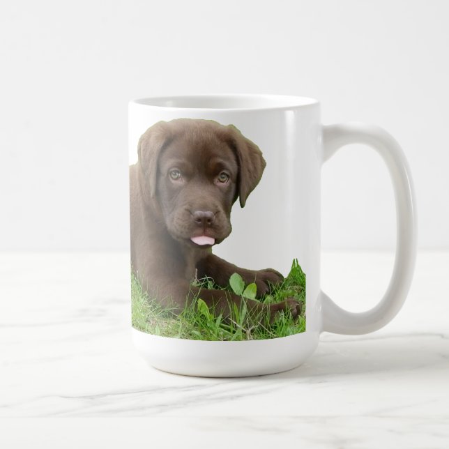 Mug Chiot de laboratoire de chocolat avec l'attitude (Droite)
