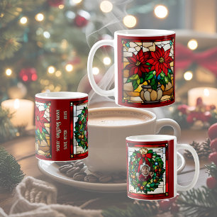 Mug Chiot de Noël Enveloppé Faux Vitrail