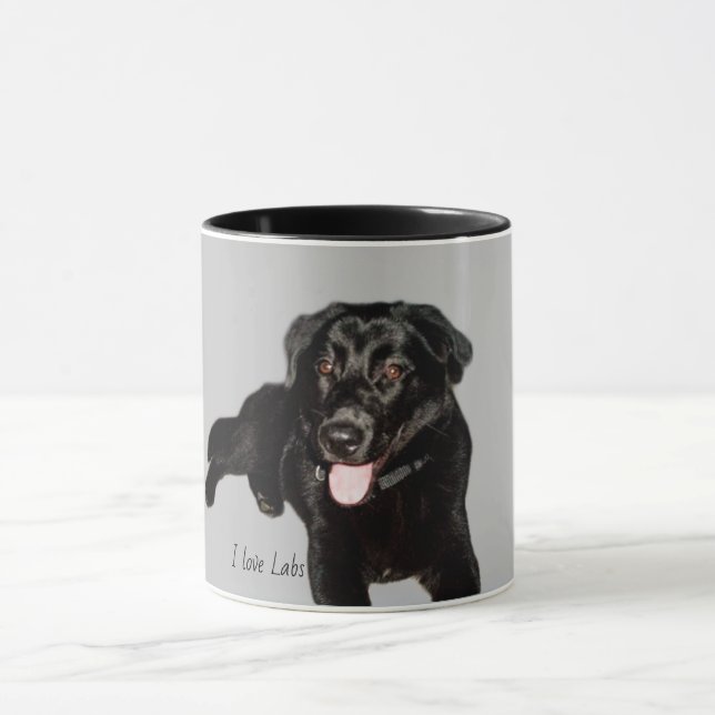 Mug Chiot de récupération Black Labrador (Centre)