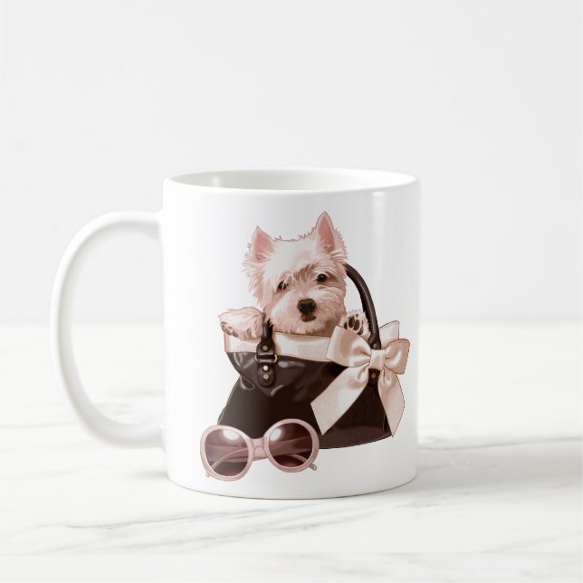 Mug Chiot de Westie dans le sac à main (Gauche)