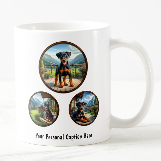 Mug Chiot Doberman Pinscher personnalisable (Créateur téléchargé)