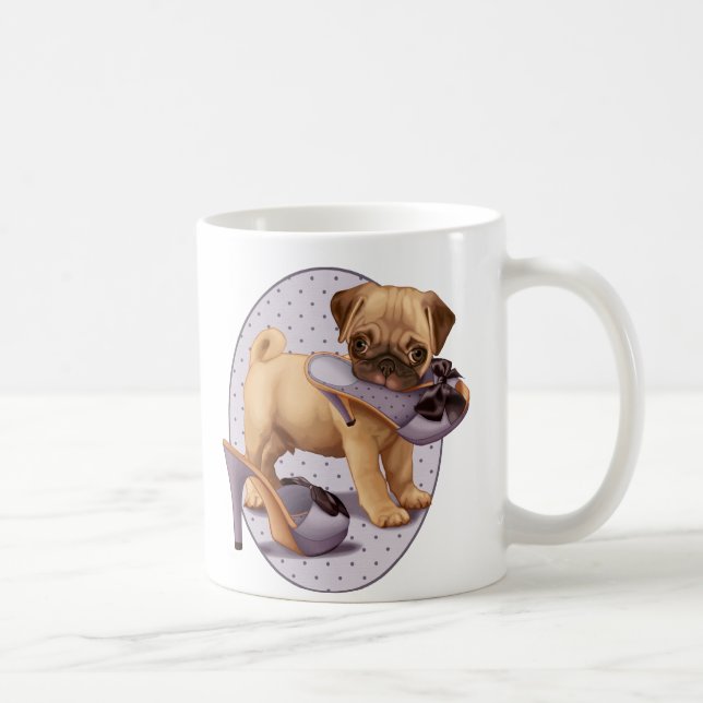 Mug Chiot et chaussure de carlin (Droite)
