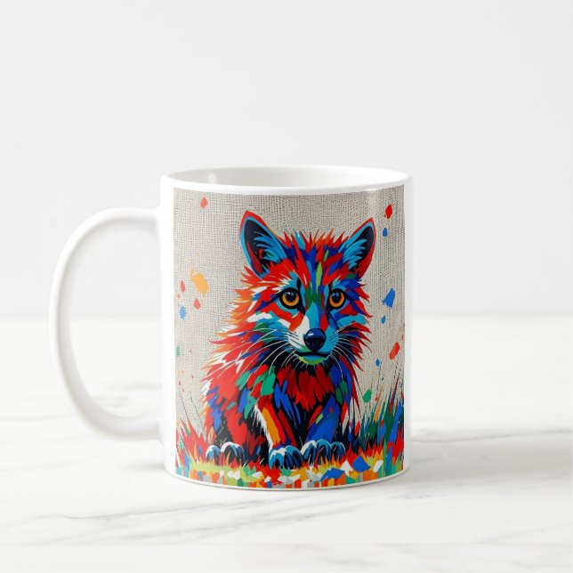 Mug Chiot Expressif dessin animal abstrait (Gauche)