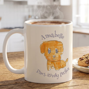 Mug Chiot golden retriever adorable - Art pour enfants