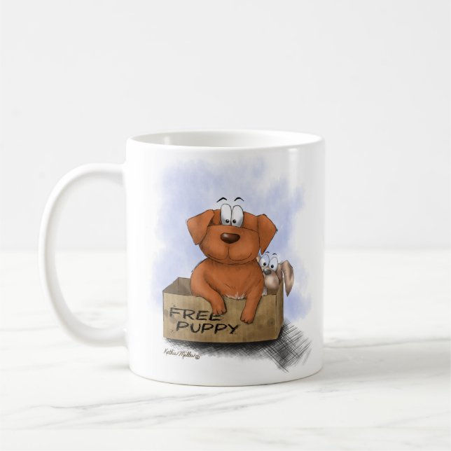 Mug Chiot Gratuit Plus 1 Dessin Animé (Gauche)