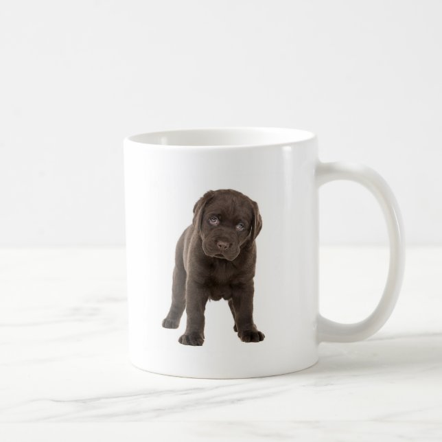 Mug Chiot gros de Labrador de chocolat (Droite)