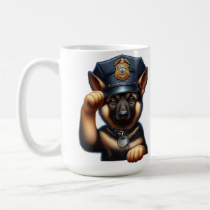 Mug Chiot habillé en policier avec Casquette et insign