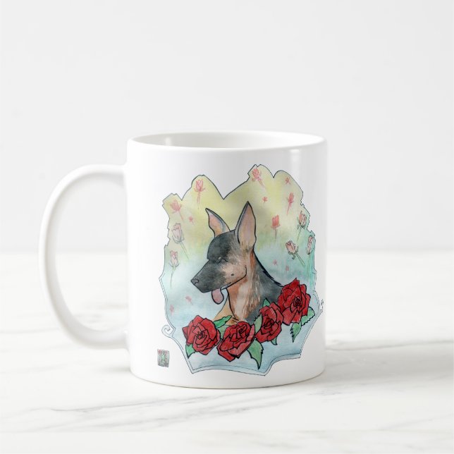 Mug Chiot jouant dans un jardin de berger allemand ros (Gauche)