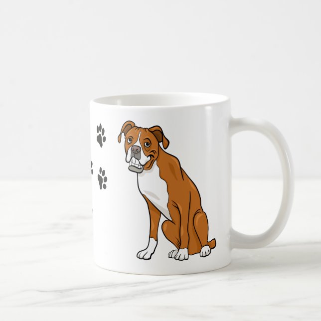 Mug Chiot Mignon Cartoon Boxer Chien (Droite)
