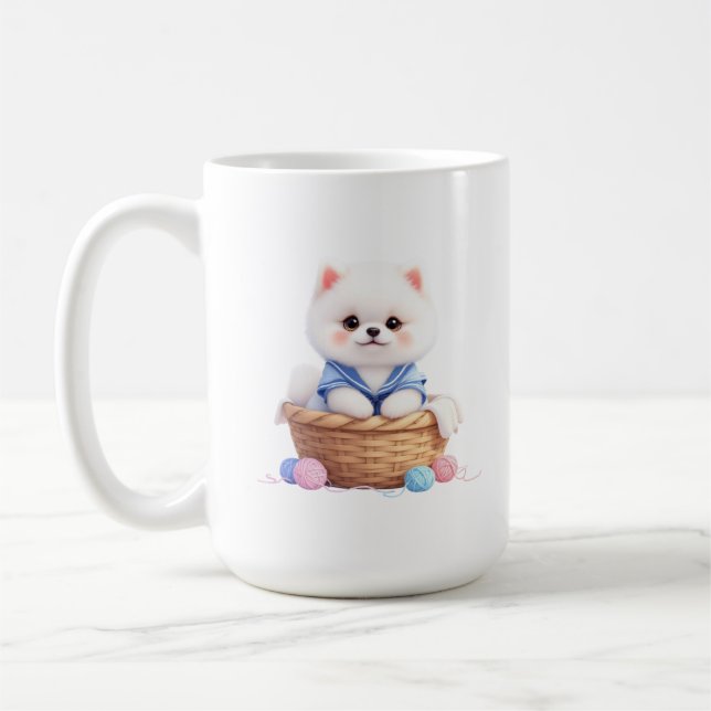 Mug Chiot Mignon dans un Panier (Gauche)