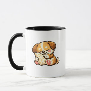 Mug Chiot mignon endormi avec oreiller