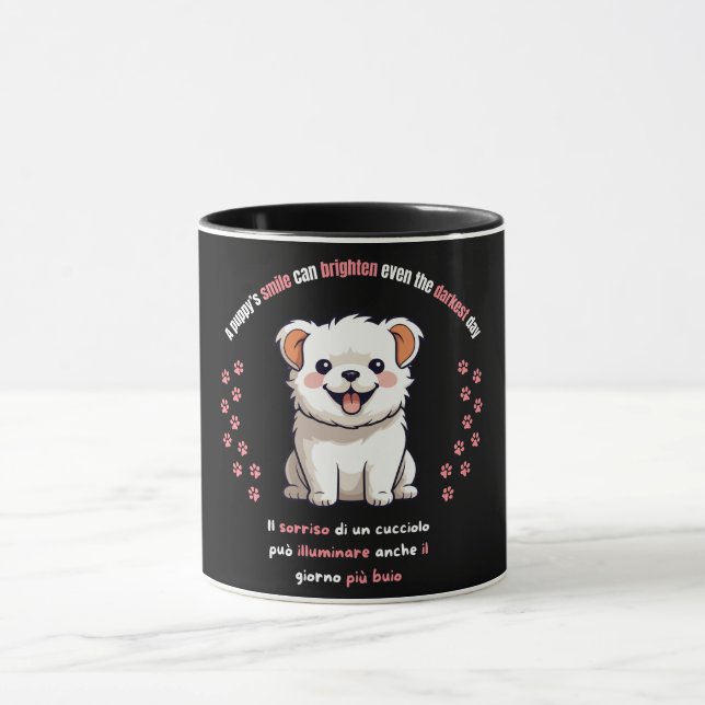 Mug Chiot mignon souriant (Centre)