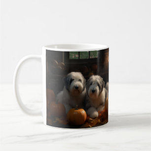 Mug Chiot Old English Sheepdog Autumn Delight Citrouil