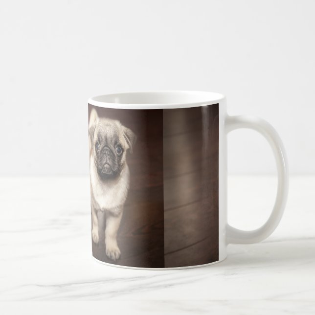 Mug chiot pug en sépia (Droite)