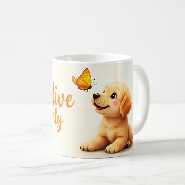 Mug Chiots à Vibes Positives et Papillon (Devant droit)