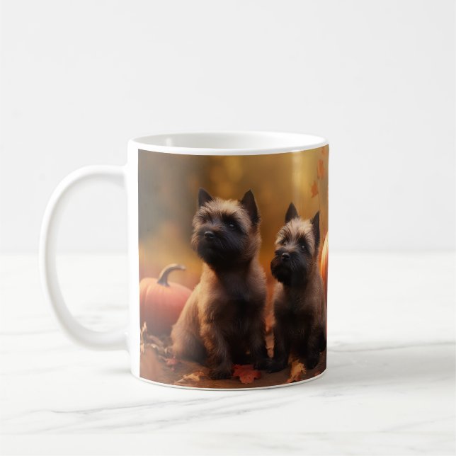 Mug Chiots Cairn Terrier Délice d'Automne Citrouille  (Gauche)
