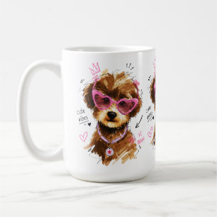 Mug Chiots Caniches aux Vibes Mignonnes avec des Lunet