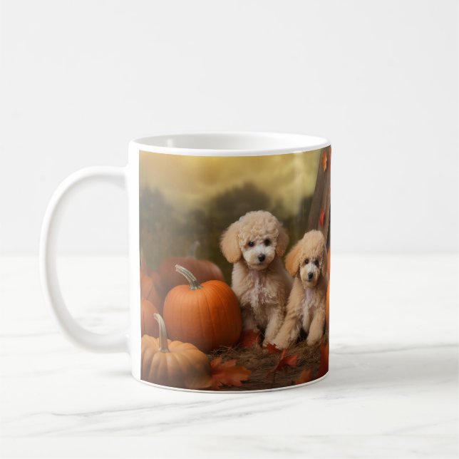 Mug Chiots Caniches Délice d'Automne Citrouille (Gauche)