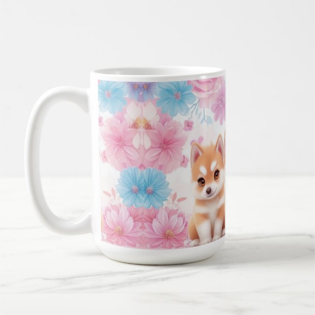Mug Chiots Kawaii Husky : Café Pastel Pals (Gauche)