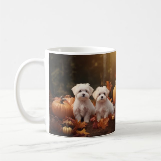 Mug Chiots Maltais Automne Delight Citrouille (Gauche)