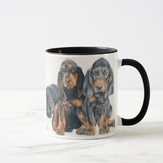 Mug Chiots noirs et Tan Coonhound (Droite)