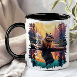 Mug Chipmunk à Sunset Lake Reflection<br><div class="desc">Dégustez votre boisson préférée avec le Chipmunk at Sunset Lake Reflection Mug. Cette charmante tasse est ornée d'un chipmunk ludique perché sur une branche, avec un coucher de soleil et une forêt magnifiquement réfléchis dans le lac serein en contrebas. Customisé avec votre nom, il ajoute une touche spéciale et personnelle....</div>