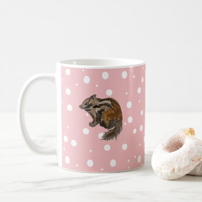 Mug Chipmunk Wilderness peinture de Noël (Avec donut)