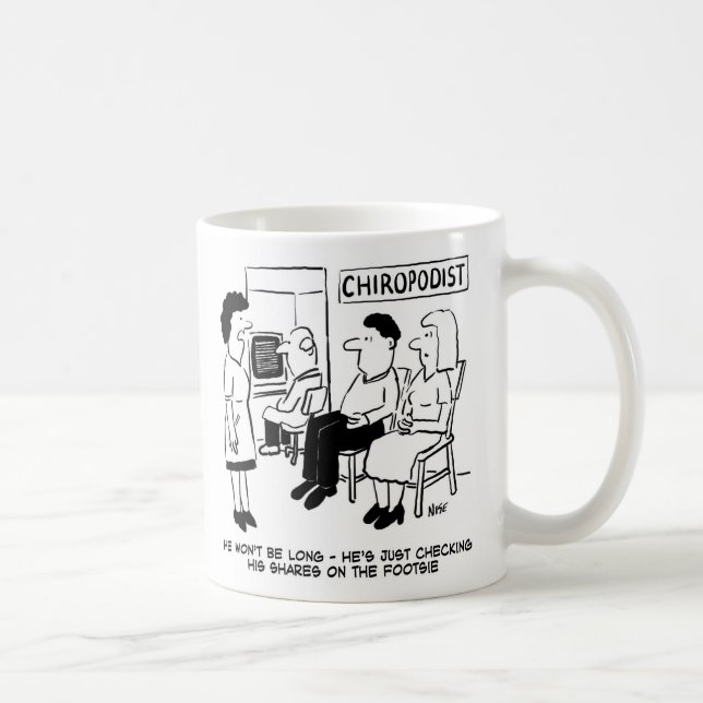 Mug Chiropodiste vérifie les actions sur le marché (Droite)