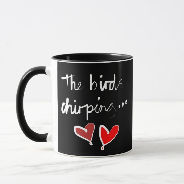 Mug Chirping aux oiseaux - Noir Blanc Rouge (Gauche)