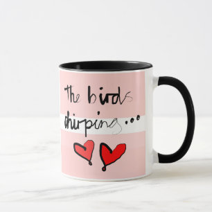 Mug Chirping d’oiseaux - Oreiller à lunette rouge à fe