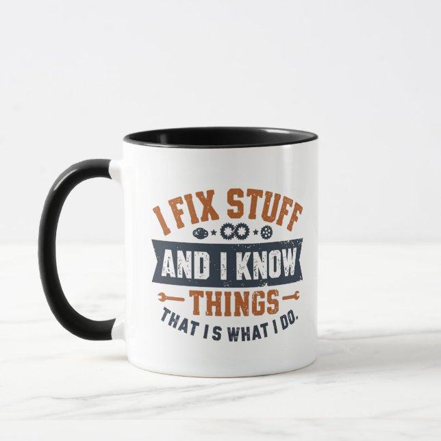 Mug Chirte cadeau de travail amusant - Réparez les tru (Gauche)