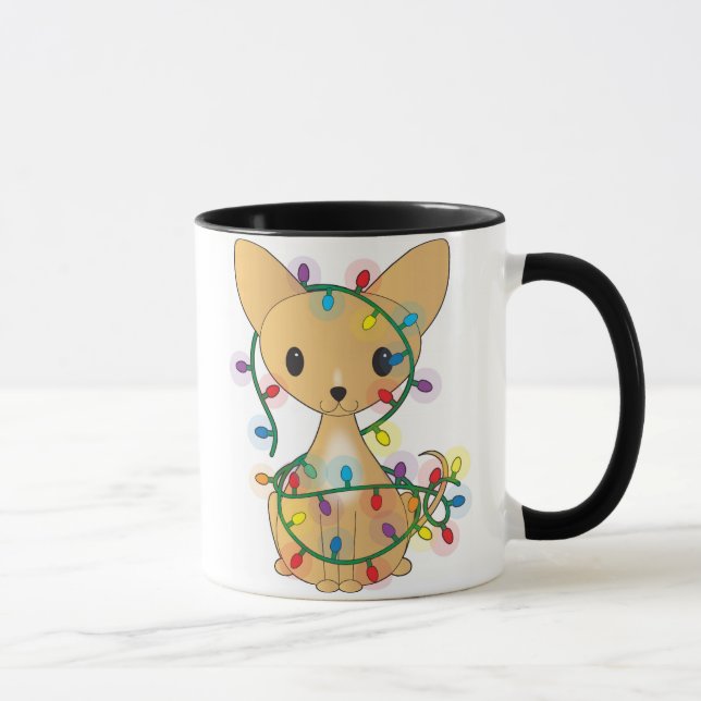 Mug Chiwawa avec des lumières de Noël (Droite)