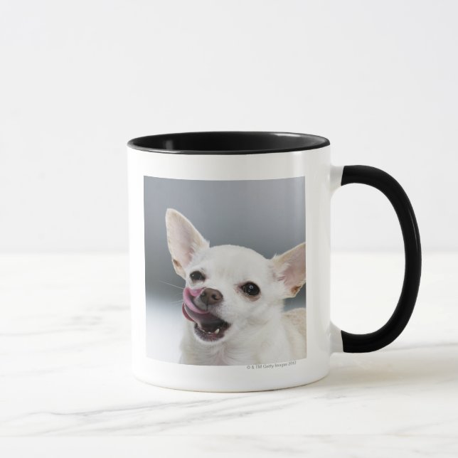 Mug Chiwawa blanc léchant des lèvres (Droite)