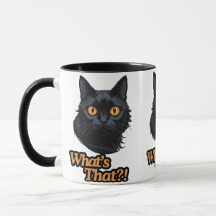 Mug Choc félin : Chat noir aux yeux orange vif