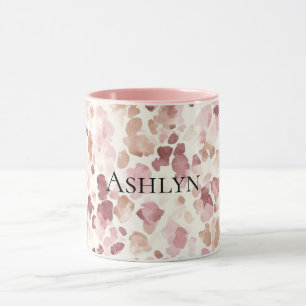 Mug Chocolat à la crème rose Brown animal léopard Abst