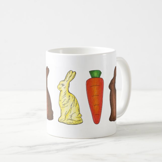 Mug Chocolat blanc Boulet de Pâques Boulet de lapin Ca (Devant droit)
