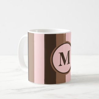 Mug Chocolat brun et rose monogrammé