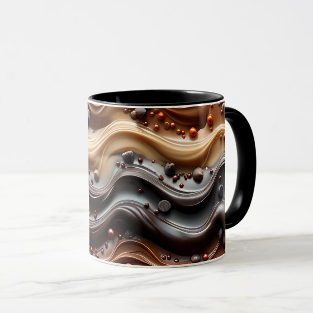 Mug Chocolat Chaud Chocoholique Humour Drôle Moderne M (Devant droit)