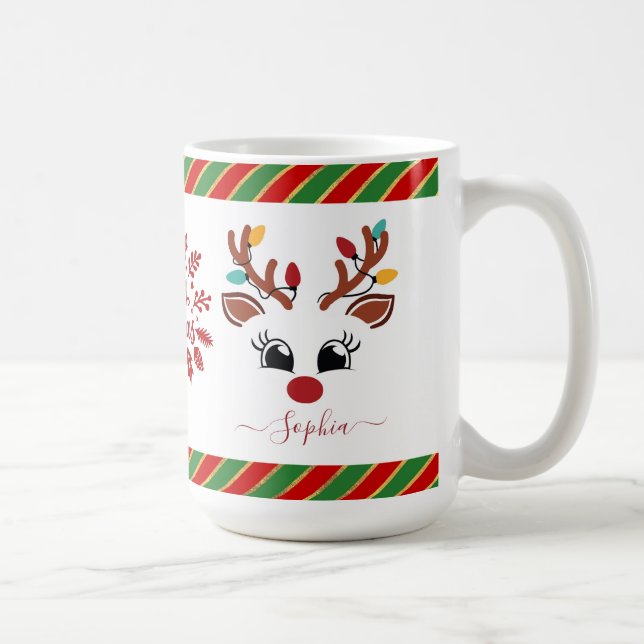 Mug Chocolat Chaud Enfants Noël Renne Mignon (Droite)