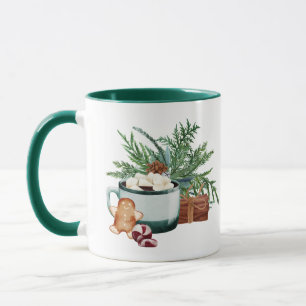 Mug Chocolat Chaud Et Pain D'Argent Canne De Noël
