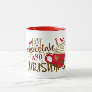 Mug Chocolat Chaud & Fêtes de Noël Paillettes