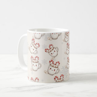 Mug Chocolat Chaud Kawaii Motif Sans Couture – Noël Mi