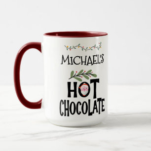 Mug Chocolat chaud Noël Père Noël et Nom personnalisé