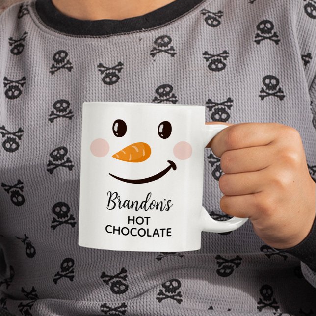 Mug Chocolat Chaud Personnalisé Snowman Kids (Snowman Hot Chocolate Mug, Gift for Kids, Christmas Gift)