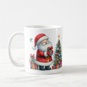Mug Chocolat chaud pour Père Noël avec arbre et cadeau