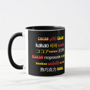 Mug Chocolat coloré multilingue CACAO
